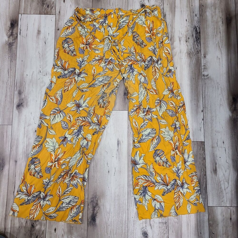 Breeze Ever Floral 100% Rayon Pants Women Size XL